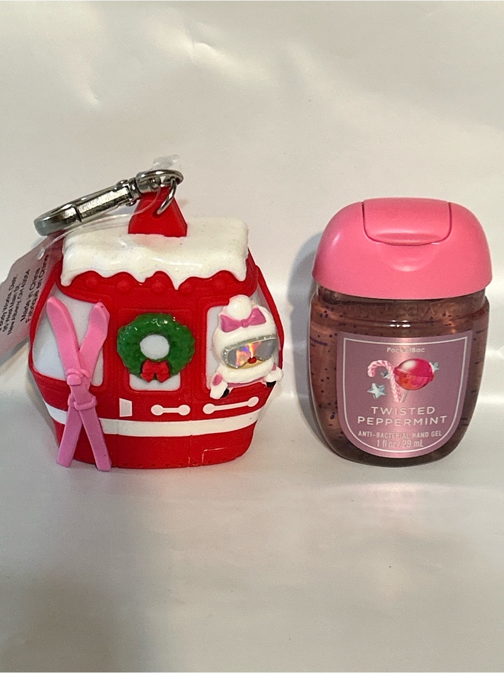 Bath & Body Works Twisted Peppermint PocketBac Hand Gel with Pink Cap